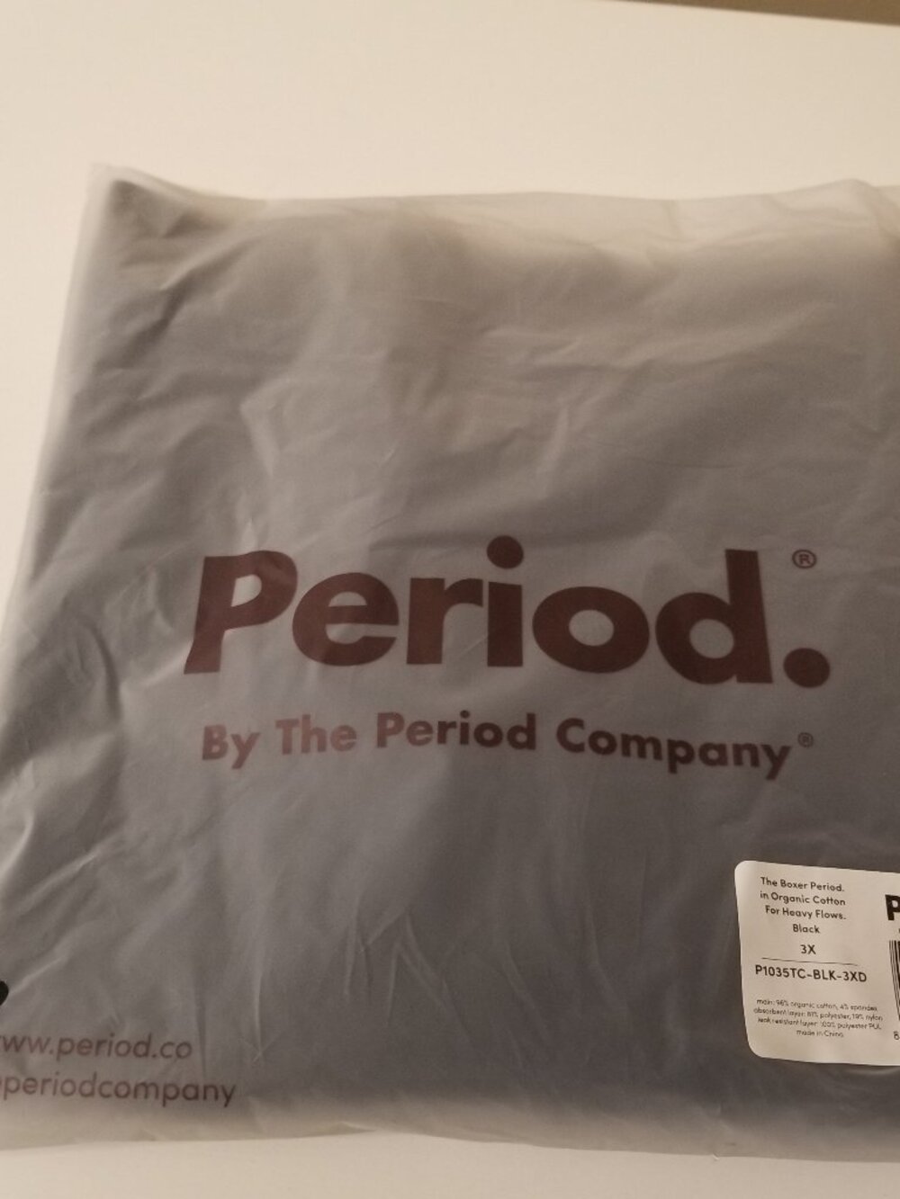 NEW The Period Co. Period Underwear, The Boxer, 3XL